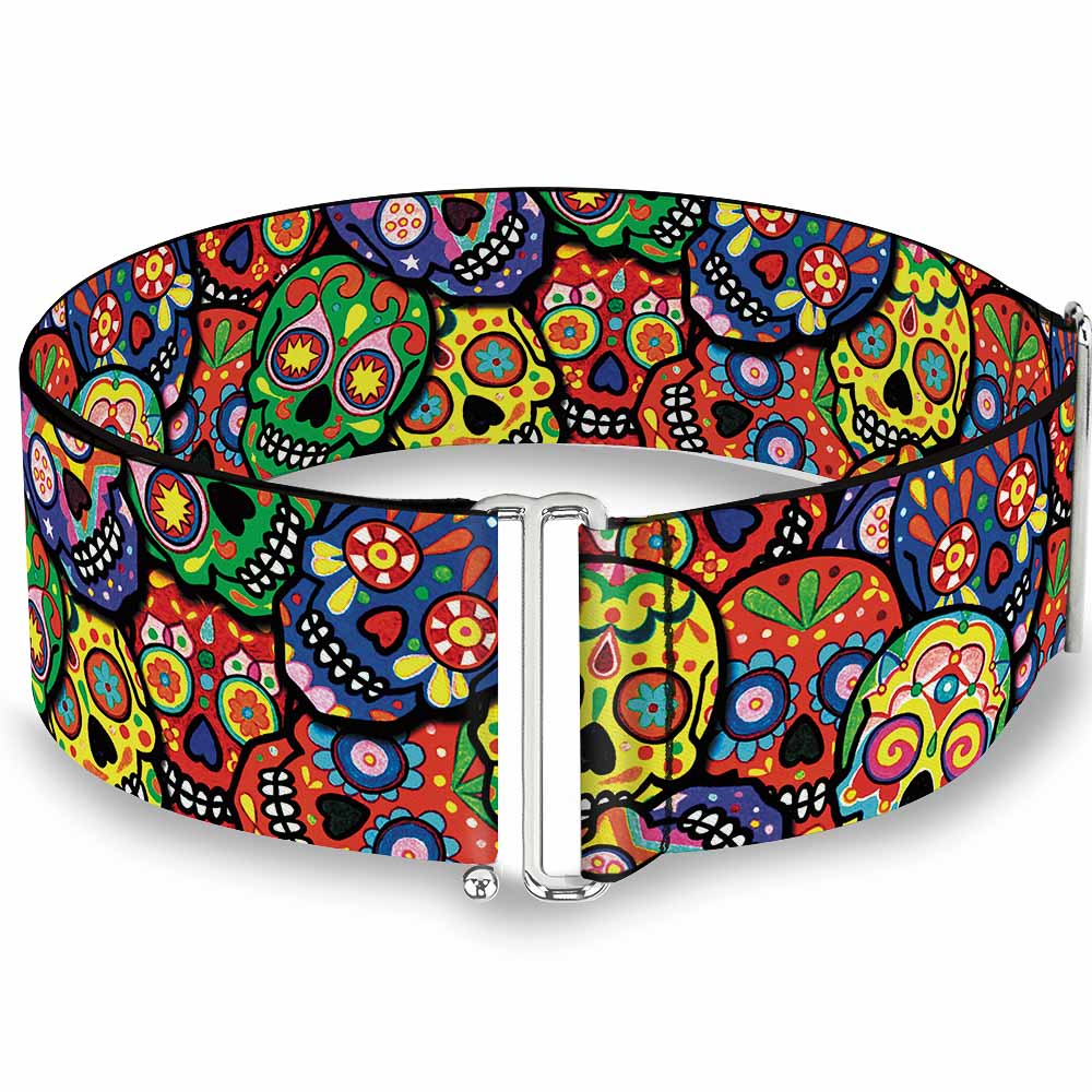 Cinch Waist Belt - Colorful Calaveras Stacked Multi Color Womens Cinch Waist Belts Thaneeya McArdle   