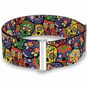 Cinch Waist Belt - Colorful Calaveras Stacked Multi Color Womens Cinch Waist Belts Thaneeya McArdle   