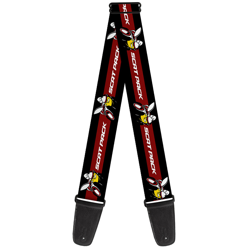 Guitar Strap - Dodge SCAT PACK Badge Logo Stripe Red Black White Guitar Straps Dodge   