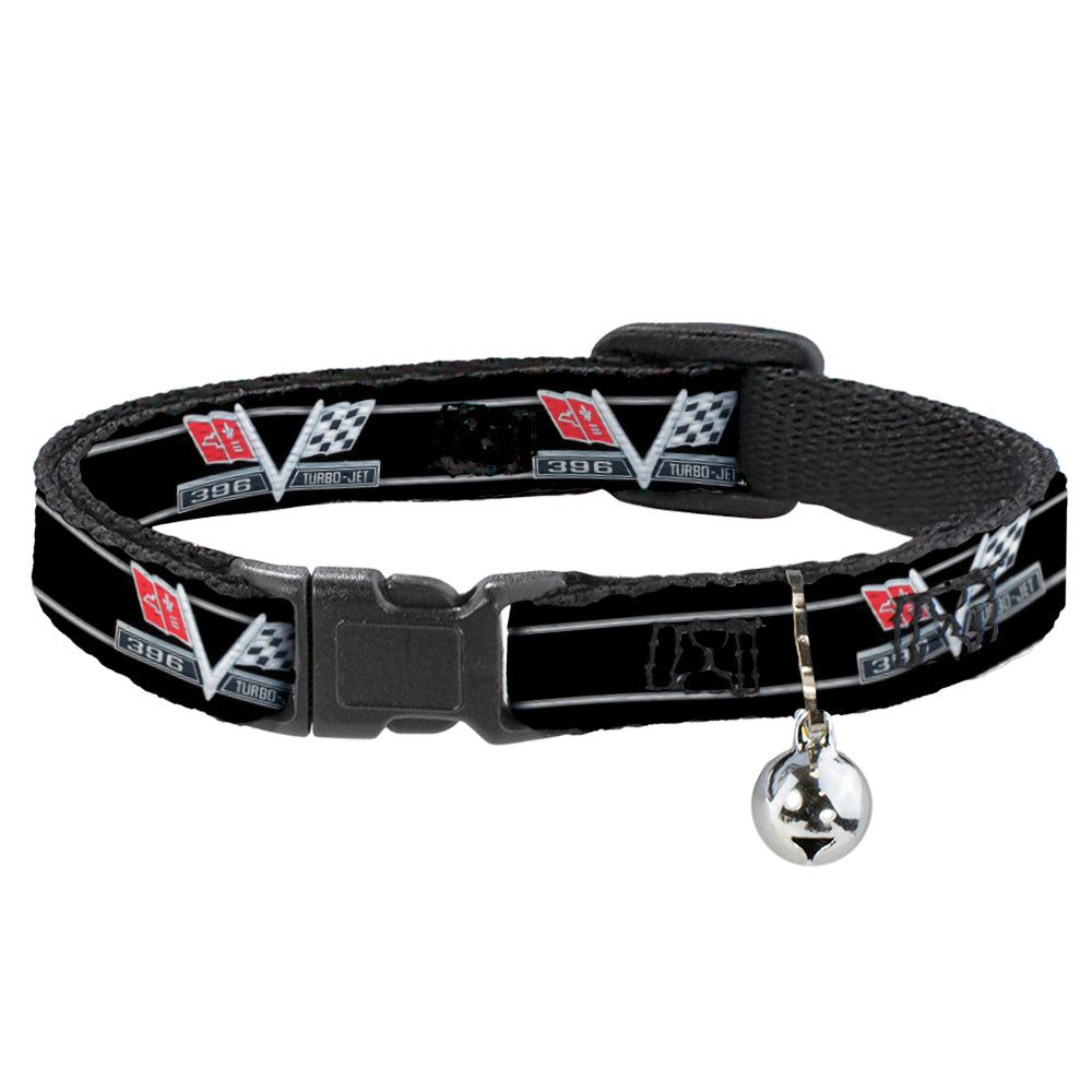 Cat Collar Breakaway - 1967 Impala 396 TURBO-JET V Emblem Stripe Black Silver Red White Breakaway Cat Collars GM General Motors   