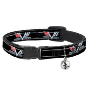 Cat Collar Breakaway - 1967 Impala 396 TURBO-JET V Emblem Stripe Black Silver Red White Breakaway Cat Collars GM General Motors   