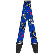 Guitar Strap - Lucky CLOSE-UP Blue Guitar Straps Buckle-Down   