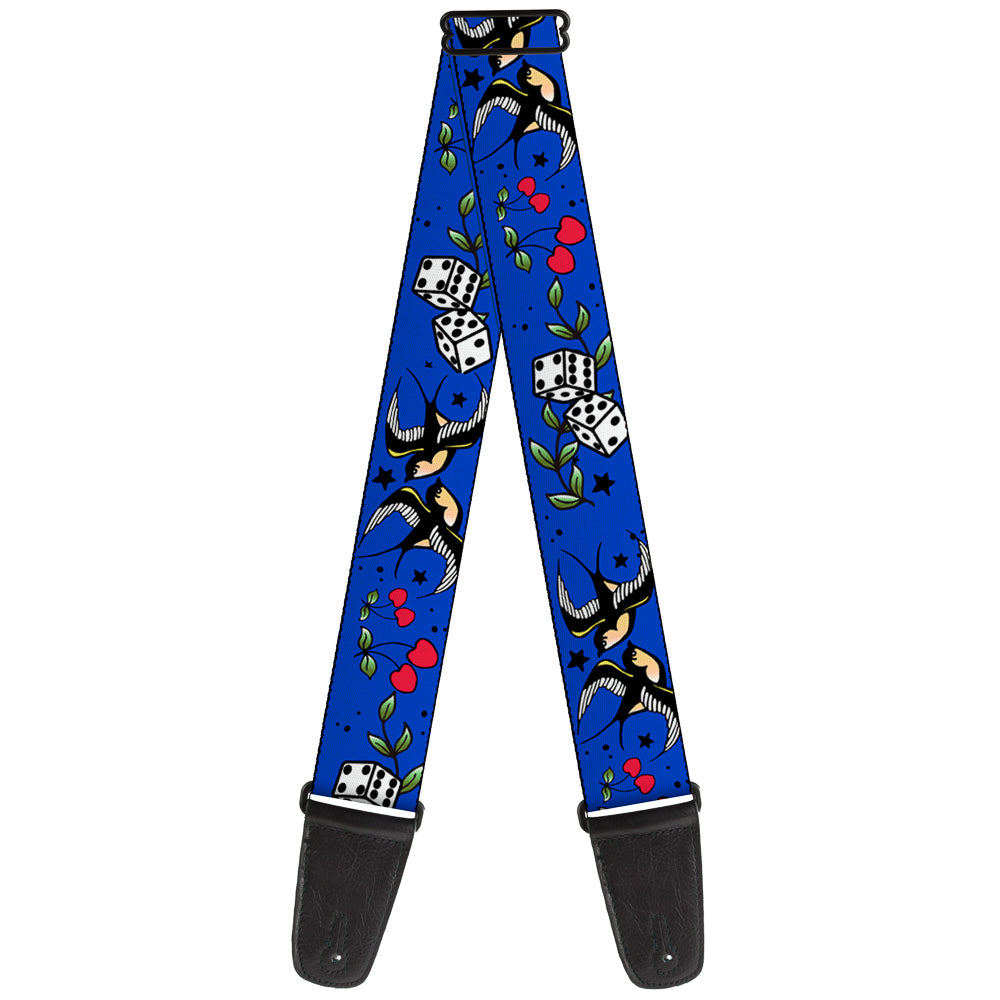 Guitar Strap - Lucky CLOSE-UP Blue Guitar Straps Buckle-Down   