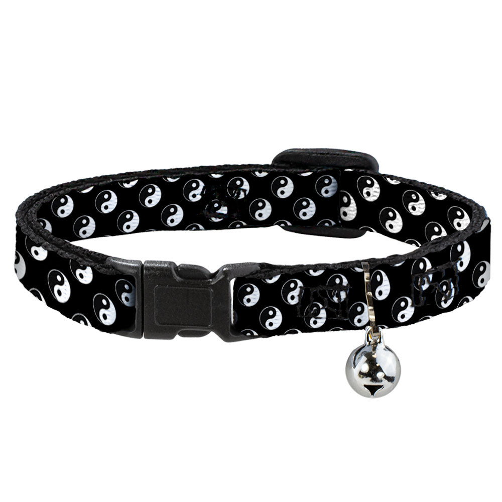 Cat Collar Breakaway - Yin Yang Monogram Black White Breakaway Cat Collars Buckle-Down   