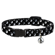Cat Collar Breakaway - Yin Yang Monogram Black White Breakaway Cat Collars Buckle-Down   