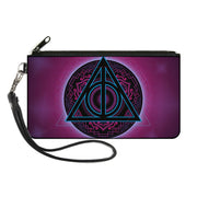 Canvas Zipper Wallet - LARGE - Harry Potter Deathly Hallows Symbol2 Black Neon Pink Neon Blue Canvas Zipper Wallets Harry Potter Default Title