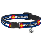 Cat Collar Breakaway - Colorado STEAMBOAT Flag Blue White Red Yellow Breakaway Cat Collars Buckle-Down   