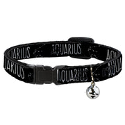 Cat Collar Breakaway - Zodiac AQUARIUS Constellation Black White Breakaway Cat Collars Buckle-Down   