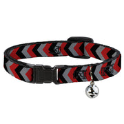 Cat Collar Breakaway - Chevron Red Black Gray Breakaway Cat Collars Buckle-Down   