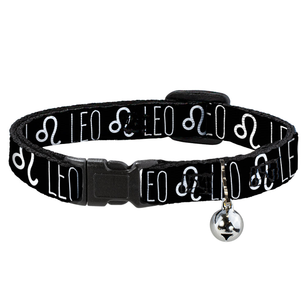 Cat Collar Breakaway - Zodiac LEO Symbol Black White Breakaway Cat Collars Buckle-Down   