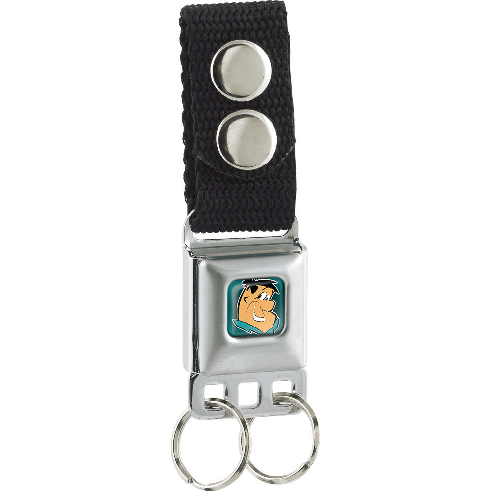 Keychain - Fred Face Full Color Turquoise Keychains The Flintstones   