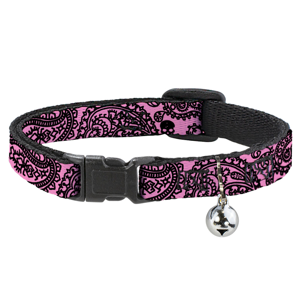Cat Collar Breakaway - Bandana Skulls Pink Black Breakaway Cat Collars Buckle-Down   