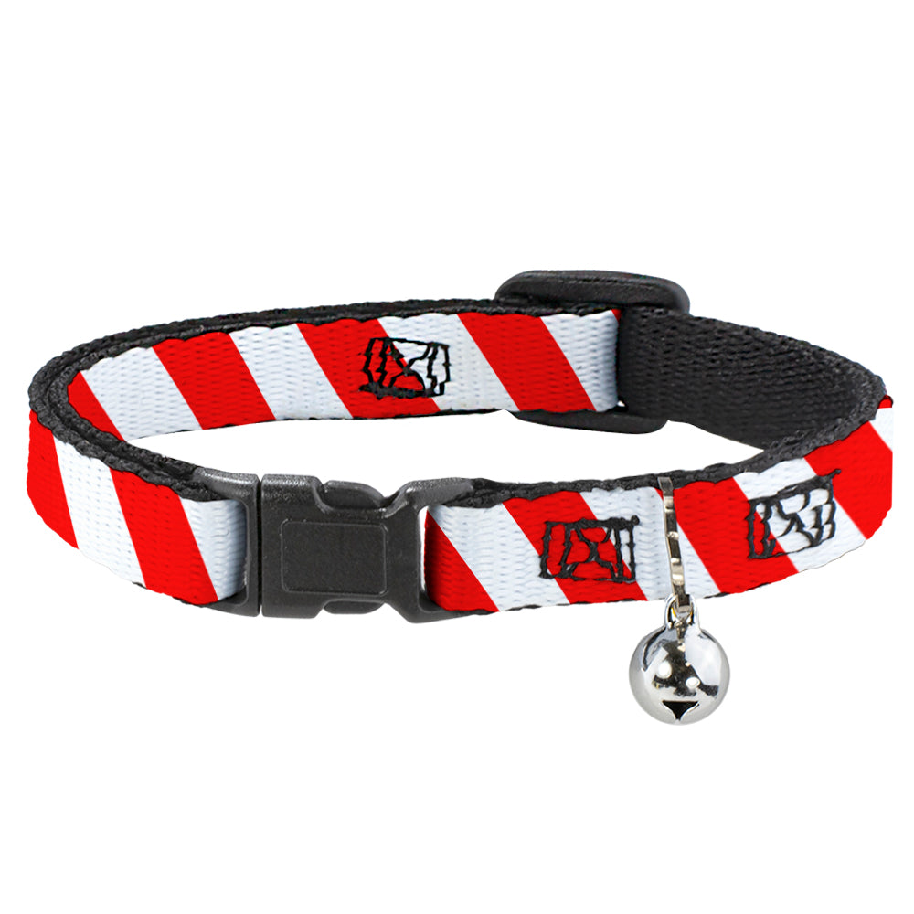 Cat Collar Breakaway - Candy Cane2 Stripe White Red Breakaway Cat Collars Buckle-Down   