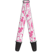 Guitar Strap - Splatter White Pink Guitar Straps Buckle-Down   
