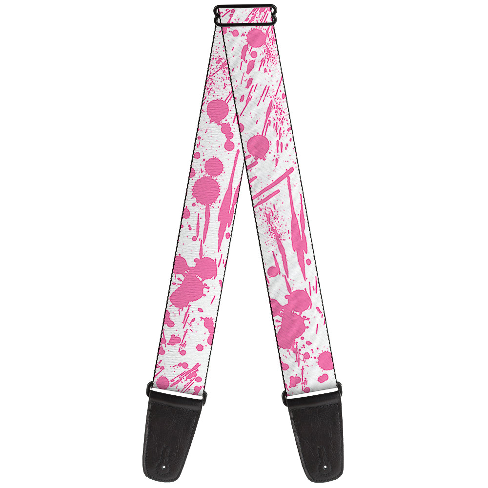 Guitar Strap - Splatter White Pink Guitar Straps Buckle-Down   