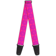 Guitar Strap - Rotating Squares Pink Purple Guitar Straps Buckle-Down   