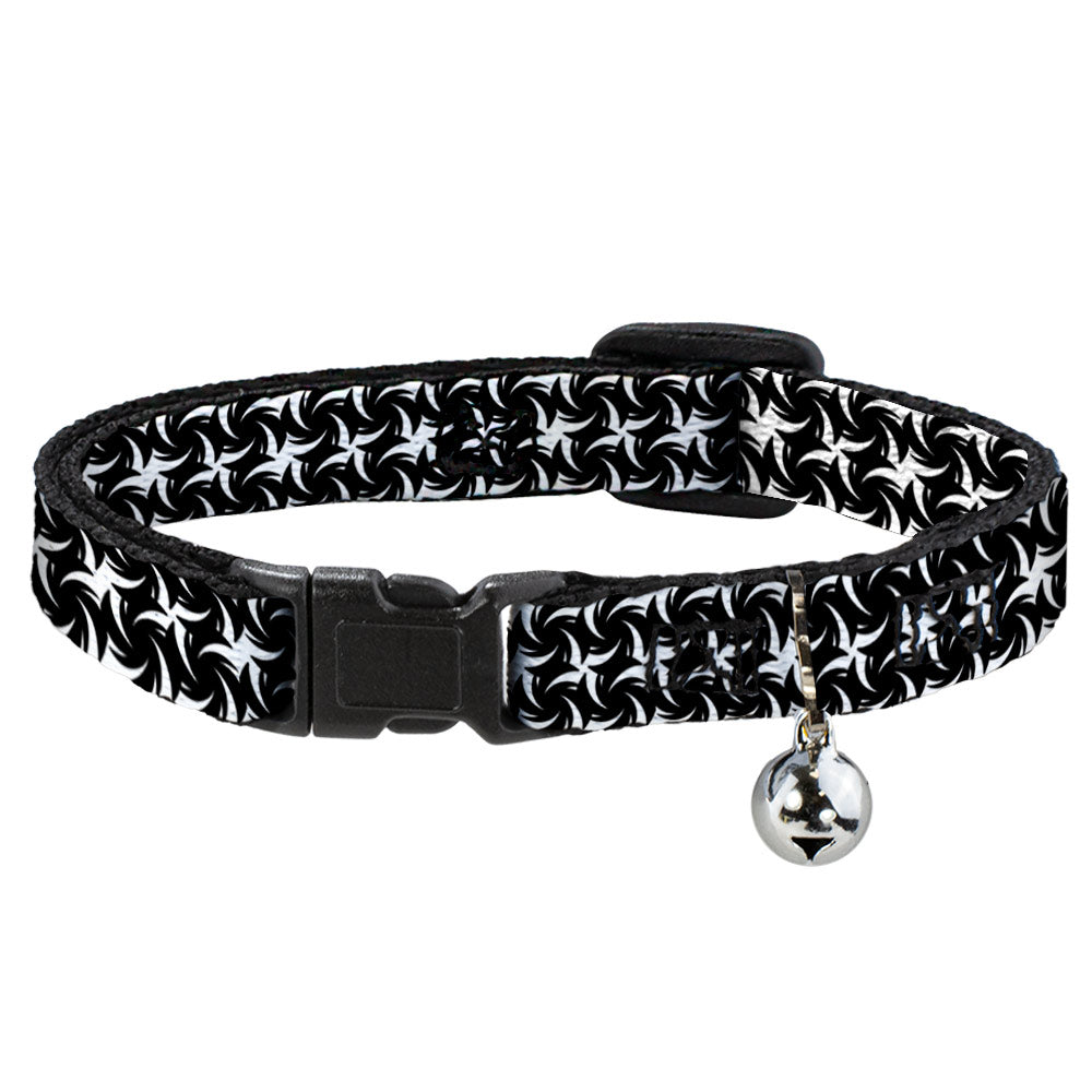 Cat Collar Breakaway - Pinwheel Plumes White Black Breakaway Cat Collars Buckle-Down   