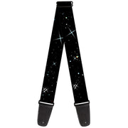Guitar Strap - Shining Stars Black White Guitar Straps Buckle-Down   