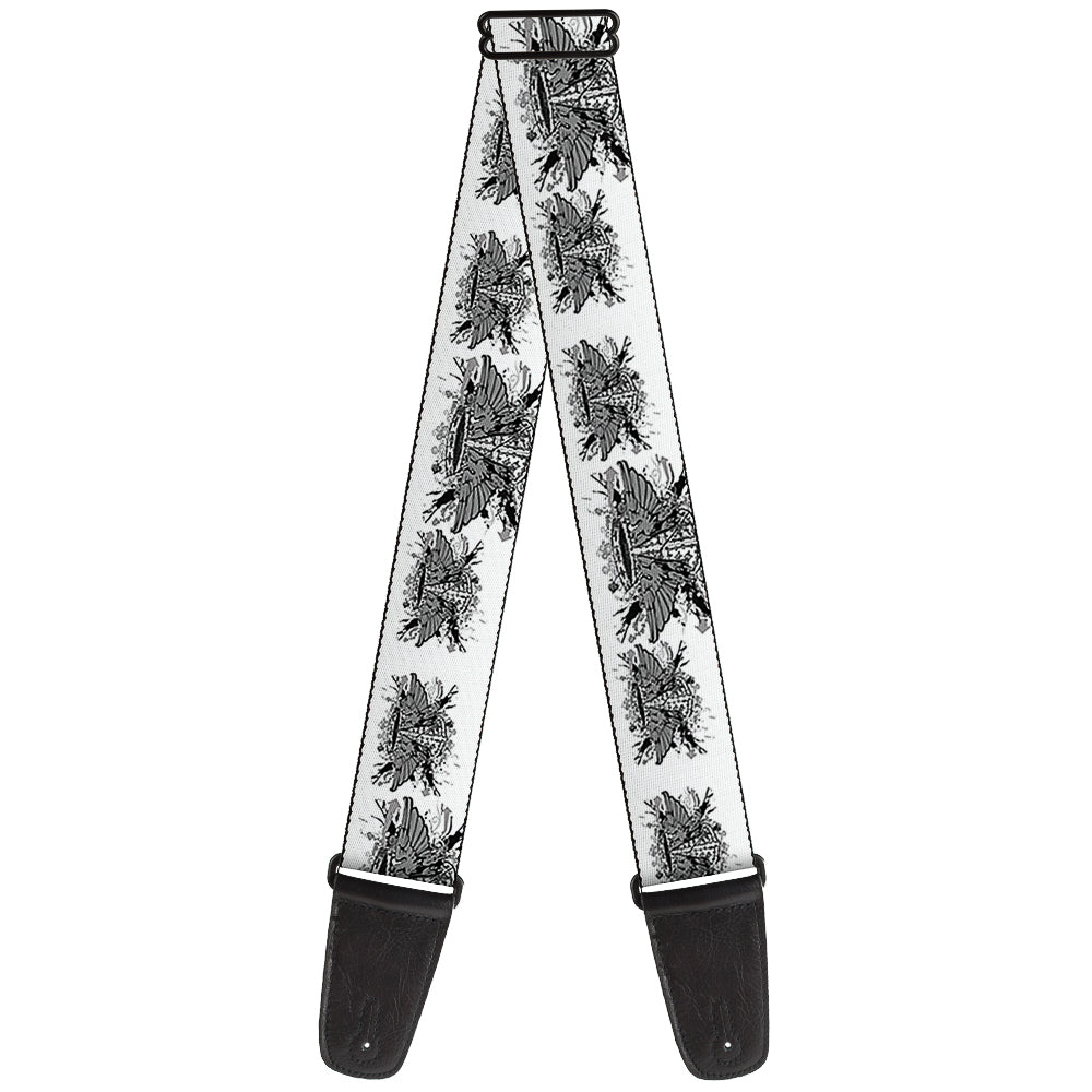 Guitar Strap - Phoenix Shield White Guitar Straps Buckle-Down   