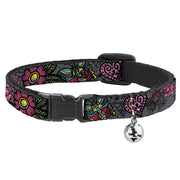 Cat Collar Breakaway - Love Kills CLOSE-UP Gray Breakaway Cat Collars Buckle-Down   