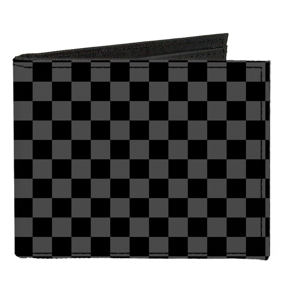 Canvas Bi-Fold Wallet - Checker Black Gray Canvas Bi-Fold Wallets Buckle-Down   