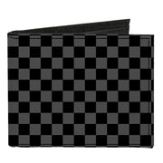 Canvas Bi-Fold Wallet - Checker Black Gray Canvas Bi-Fold Wallets Buckle-Down   
