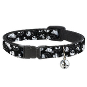 Cat Collar Breakaway - Nightmare Before Christmas Jack Expressions Scary Teddy Killer Duck Collage Black White Breakaway Cat Collars Disney   