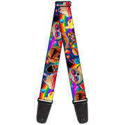 Guitar Strap - Pets & Snacks Rainbow Collage Guitar Straps Buckle-Down   