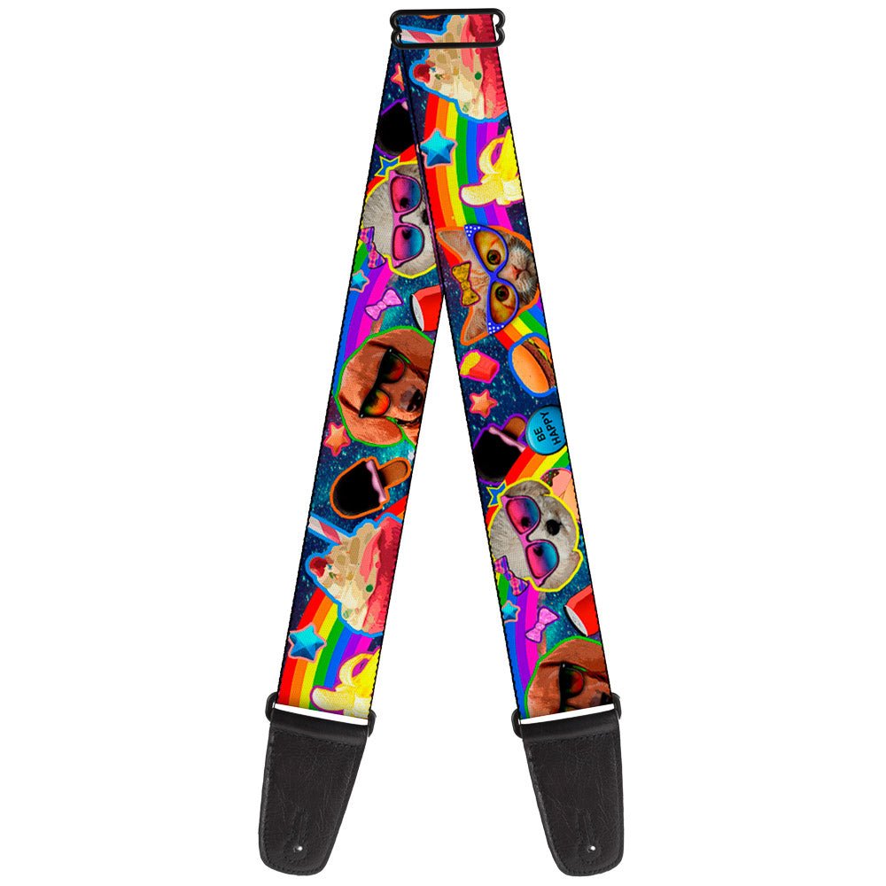 Guitar Strap - Pets & Snacks Rainbow Collage Guitar Straps Buckle-Down   