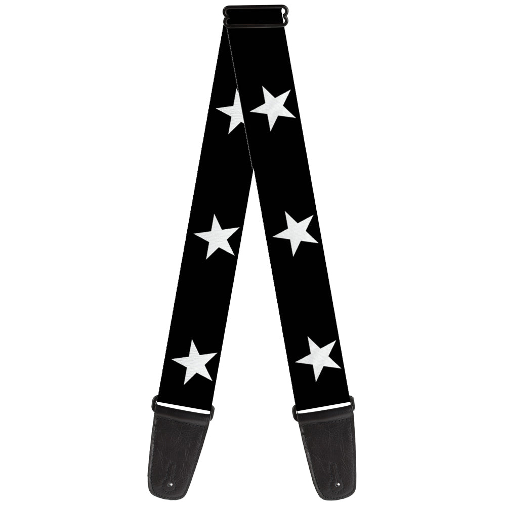 Guitar Strap - Star Black White Guitar Straps Buckle-Down   