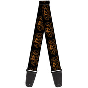 Guitar Strap - California Grizzly Bear Outline Black Brown Guitar Straps Buckle-Down   