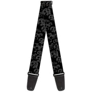 Guitar Strap - Skulls Stacked Weathered Black Gray Guitar Straps Buckle-Down   