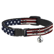 Cat Collar Breakaway - Americana Rustic Stars & Stripes Breakaway Cat Collars Buckle-Down   