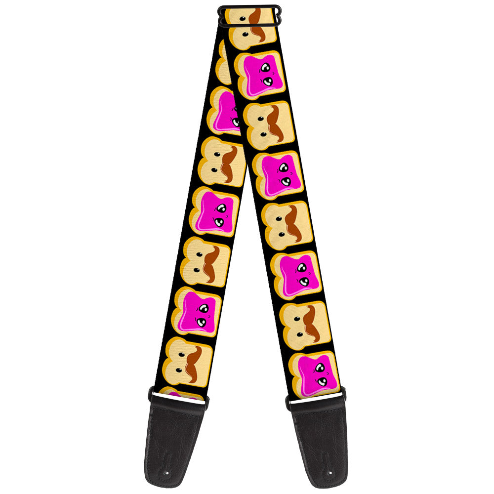 Guitar Strap - Peanut Butter w Mustache & Jelly Guitar Straps Buckle-Down   