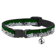 Cat Collar Breakaway - Colorado Mountains Green White Black Text Breakaway Cat Collars Buckle-Down   