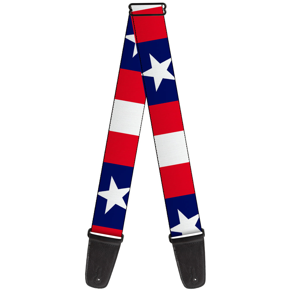 Guitar Strap - Stars & Stripes Ribbon Red Blue White Guitar Straps Buckle-Down   