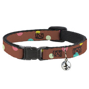 Cat Collar Breakaway - Dots Brown Multi Pastel Breakaway Cat Collars Buckle-Down   