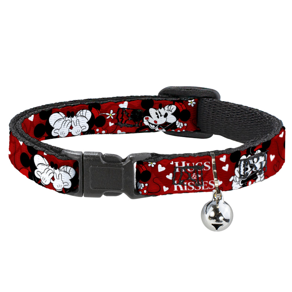 Cat Collar Breakaway - Mickey & Minnie HUGS & KISSES Poses Reds White Breakaway Cat Collars Disney   