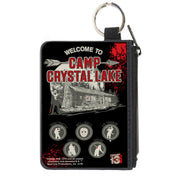 Canvas Zipper Wallet - MINI X-SMALL - Friday the 13th WELCOME TO CAMP CRYSTAL LAKE Jason Cabin Badges Black Grays Reds Canvas Zipper Wallets Friday the 13th Default Title