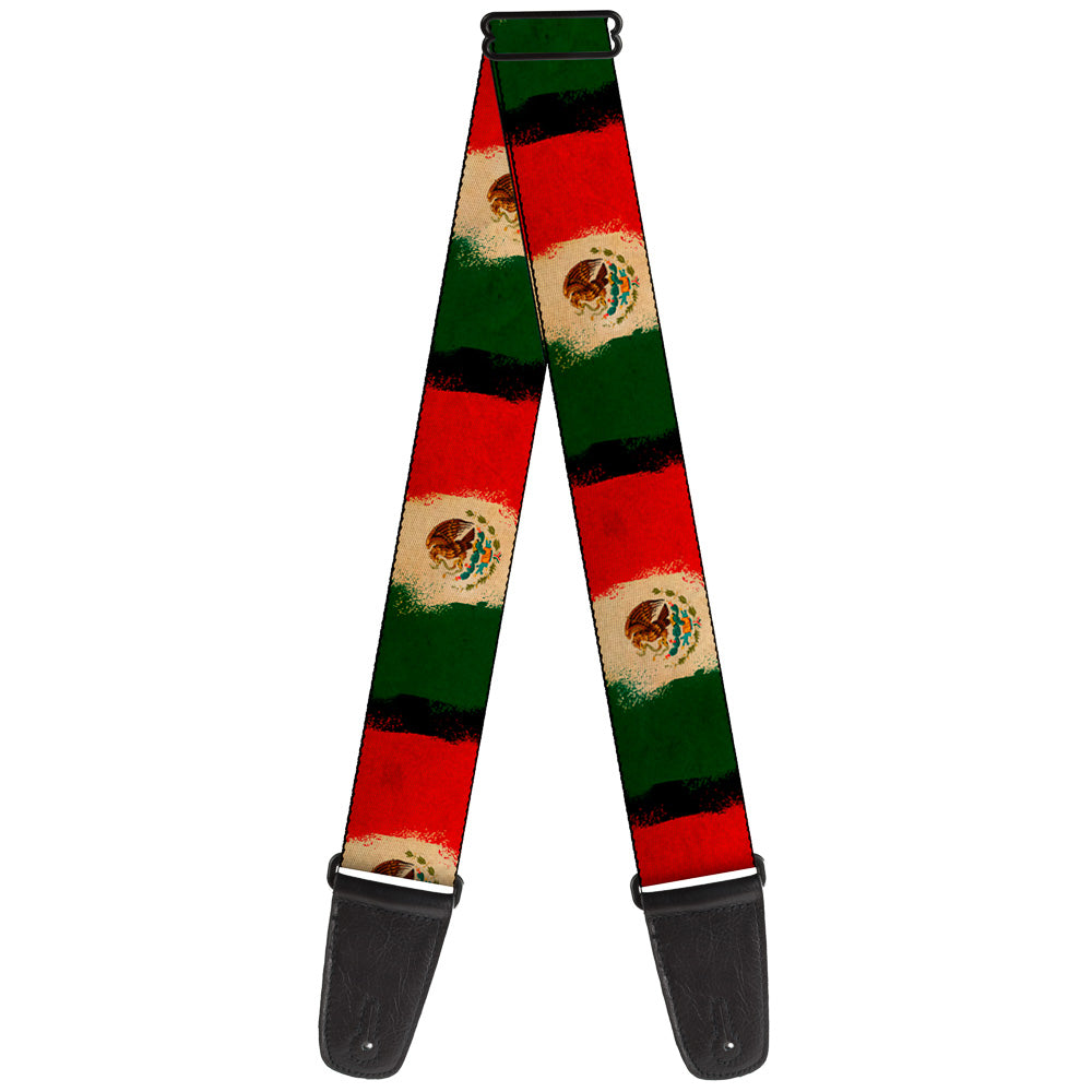 Guitar Strap - Mexico Flag Distressed Painting Guitar Straps Buckle-Down   