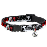 Cat Collar Breakaway - Fright Night Black White Red Breakaway Cat Collars Buckle-Down   