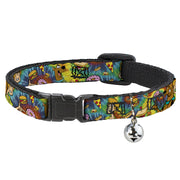 Cat Collar Breakaway - Scooby Doo and Shaggy Poses Munchies Tie Dye Multi Color Breakaway Cat Collars Scooby Doo   