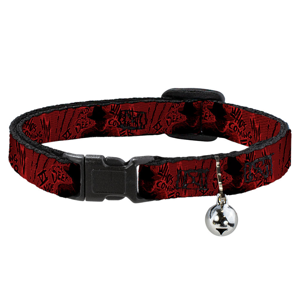 Cat Collar Breakaway - Freddy Poses Quote Scrawls Hand Scratching2 Reds Black Breakaway Cat Collars A Nightmare on Elm Street