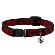Cat Collar Breakaway - Freddy Poses Quote Scrawls Hand Scratching2 Reds Black Breakaway Cat Collars A Nightmare on Elm Street