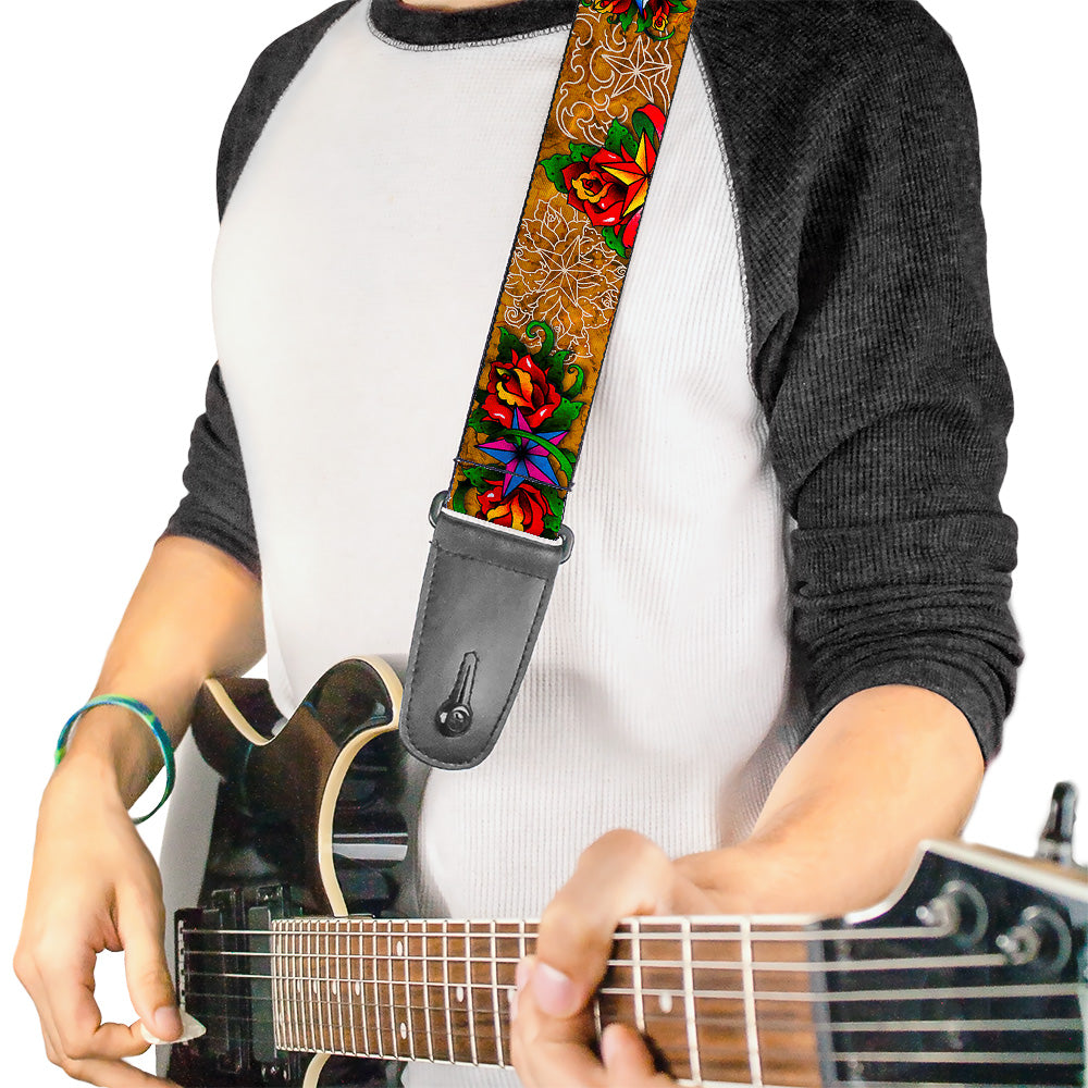 Guitar Strap - Tattoo Johnny-Stars Guitar Straps Tattoo Johnny