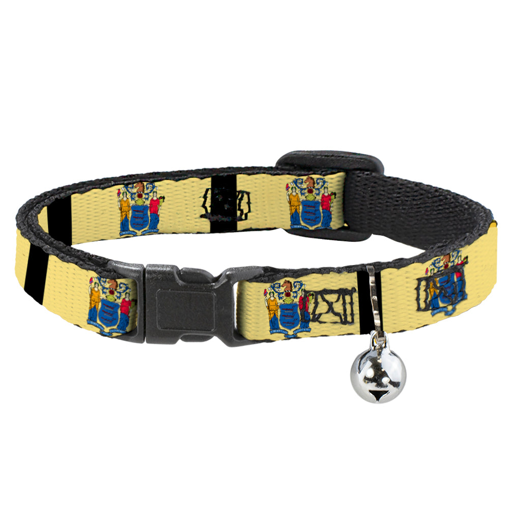 Cat Collar Breakaway - New Jersey Flags Black Breakaway Cat Collars Buckle-Down   