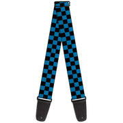 Guitar Strap - Checker Black Turquoise Guitar Straps Buckle-Down   