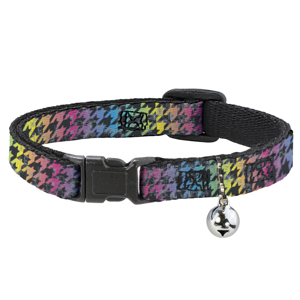 Cat Collar Breakaway - Houndstooth Black Rainbow Breakaway Cat Collars Buckle-Down   