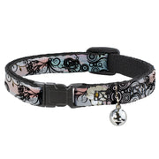 Cat Collar Breakaway - Flowers w Filigree Pink Breakaway Cat Collars Buckle-Down   