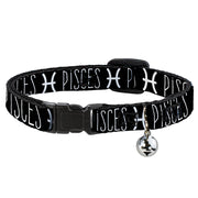 Cat Collar Breakaway - Zodiac PISCES Symbol Black White Breakaway Cat Collars Buckle-Down   